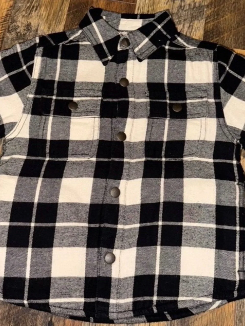 The Children's Place Black and White Buffalo Plaid Sherpa-Lined